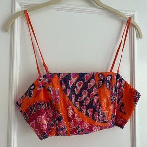 Staud Sequin Printed Bra Top